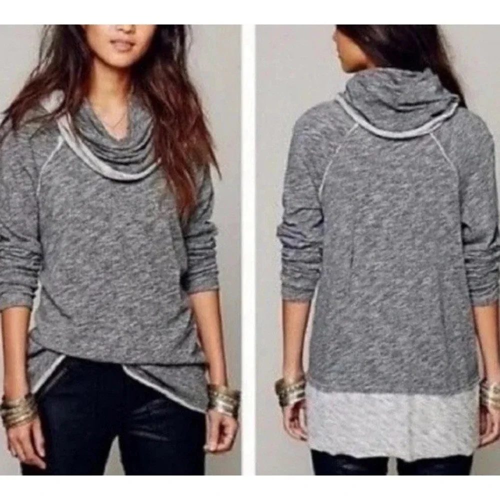 Free People FP Beach One size OS Cocoon Shirt Sweater Two Body Corps Slouch Cowl